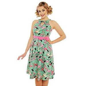 Lindy Bop Flamingo Dress Sz L 12